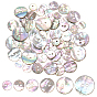 120Pcs 6 Styles 2-Hole Shell Buttons, Flat Round