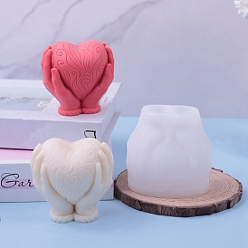 Hands Holding Heart DIY Silicone Candle Molds, for Scented Candle Making