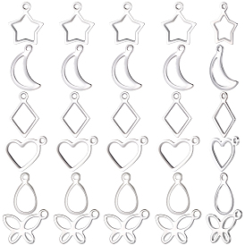 150 шт. 6 стили 304 открытые подвески из нержавеющей стали, разнообразные