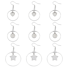 Stainless Steel Dangle Earrings, Star