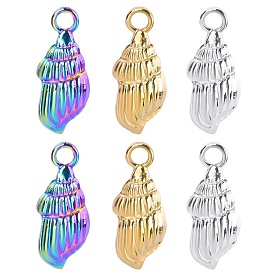 Stainless steel accessories steel color golden conch titanium steel colorful pendant metal jewelry accessories pendant diy