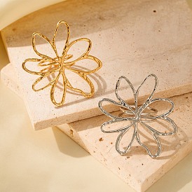 Регулируемые 304 манжеты из нержавеющей стали для женщин, цветок