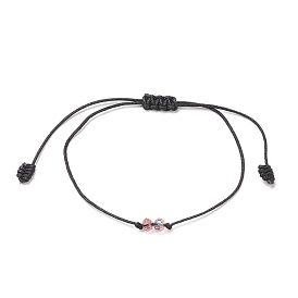 Transparent Glass Braided Bead Bracelet, Adjustable Bracelet for Women