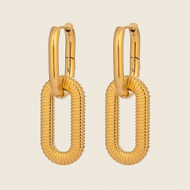 304 полые овальные серьги-кольца из нержавеющей стали