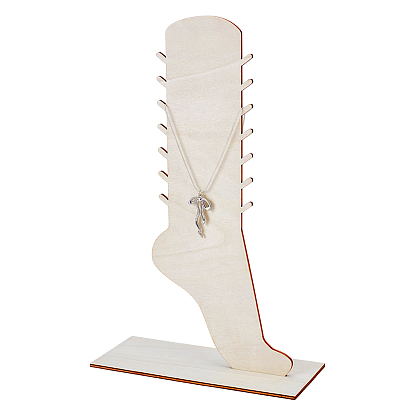 Настольные деревянные подставки для демонстрации браслетов на лодыжку, форма стопы