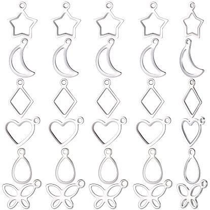 150 шт. 6 стили 304 открытые подвески из нержавеющей стали, разнообразные