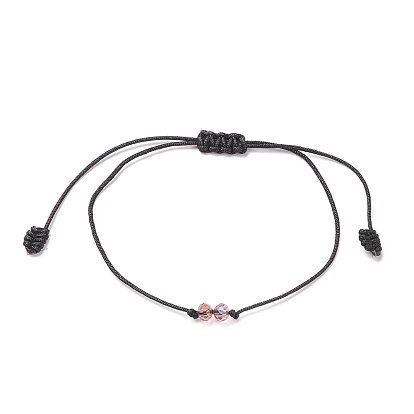Transparent Glass Braided Bead Bracelet, Adjustable Bracelet for Women