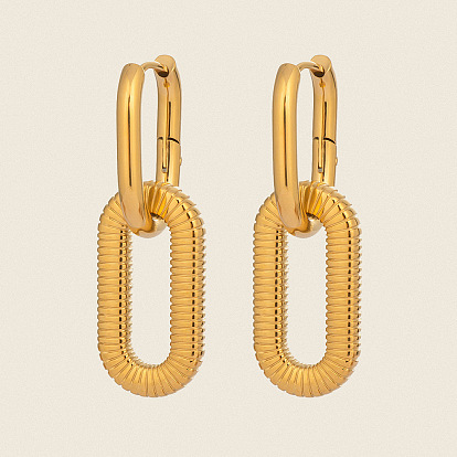 304 полые овальные серьги-кольца из нержавеющей стали