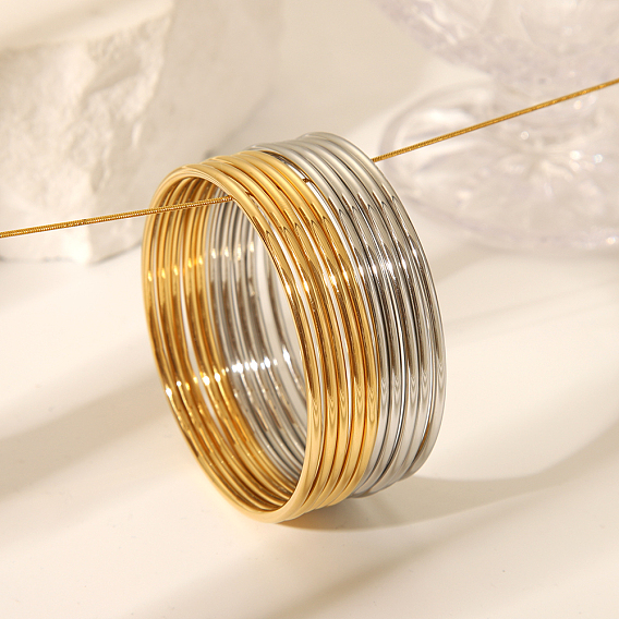 5шт. стильные 304 простые браслеты из нержавеющей стали для женщин