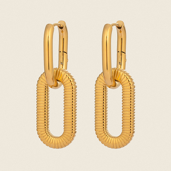 304 полые овальные серьги-кольца из нержавеющей стали