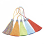 Nylon Tassel Big Pendant Decorations, with Enamel and Alloy Findings