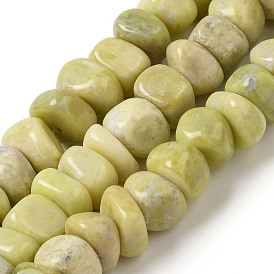 Natural Lemon Jade Beads Strands, Nuggets, Tumbled Stone