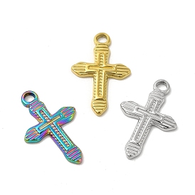 Ion Plating(IP) 304 Stainless Steel Pendants, Cross Charm