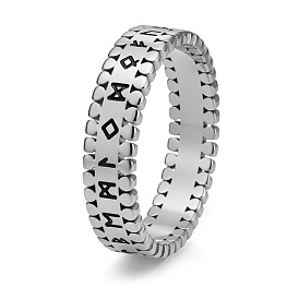 304 палец кольца из нержавеющей стали, плоский и рунический