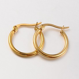 304 Stainless Steel Hoop Earrings, Hypoallergenic Earrings, Ring Shape