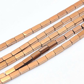 Гальванизировать немагнитных синтетический гематит бисер пряди, вакуумное покрытие pvd, кубоид