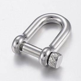 304 Stainless Steel D-Ring Anchor Shackle Clasps, For Bracelets Making