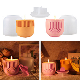 Silicone Candle Storage Molds, Column Candle Jar Molds wih Lid