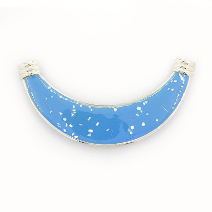 Platinierte Eisenemailrohrverbindungen, mit weißen Schalenchips, Kronleuchter Komponenten, 125x15~29x3 mm, Bohrung: 5 mm