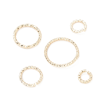 Brass Jump Rings, Open Jump Rings, Long-Lasting Plated, Cadmium Free & Lead Free,Twisted Round Ring