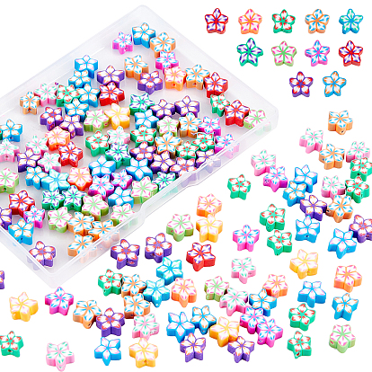 5 brins de perles d'argile polymère faits à la main brins, pour les fournitures de bricolage bijoux artisanat, fleur