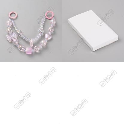 2Piezas de decoraciones colgantes de acrílico con forma de mariposa, con broches de aleación, para bolsa, decoraciones del teléfono móvil