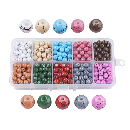 Вытяжка выкрашенная стеклянная бусина, круглые