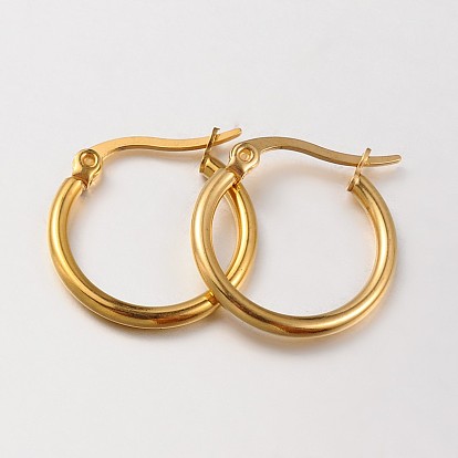 304 Stainless Steel Hoop Earrings, Hypoallergenic Earrings, Ring Shape