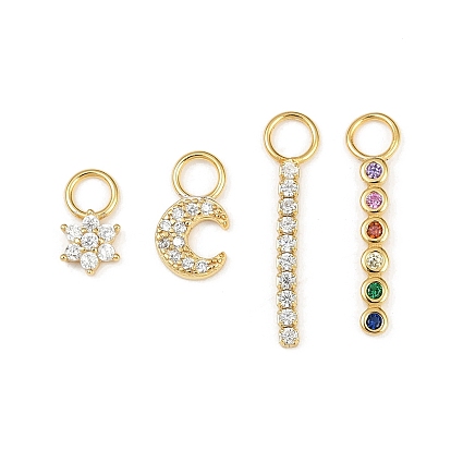 925 подвески из стерлингового серебра с прозрачным микропаве и цирконием, золотые