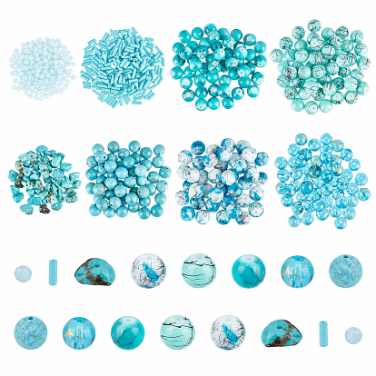 8 Style Mixed Glass Beads