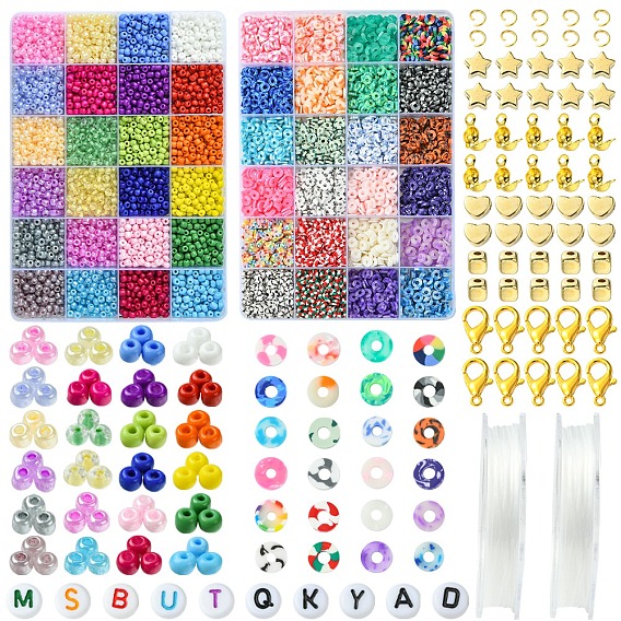 Наборы для изготовления браслетов из стеклянных семян, пластиковых и полимерных глиняных бусин своими руками