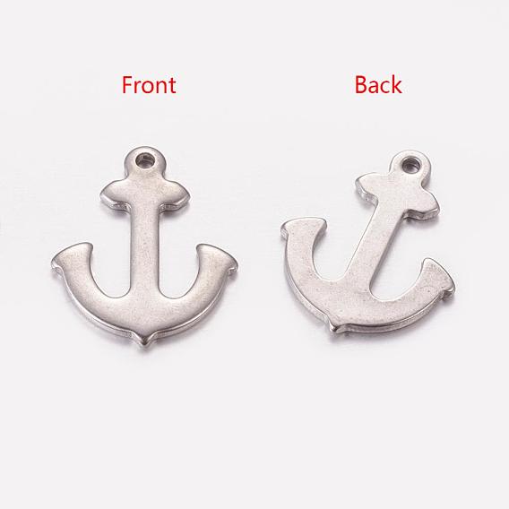 201 Stainless Steel Pendants, 16x13x1mm, Hole: 1mm