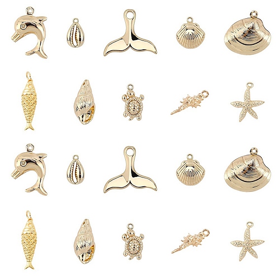 Подвески из латуни на тему океана, разнообразные