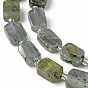 Natural Labradorite Beads Strands, with Seed Beads, Rectangle