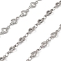 304 Stainless Steel Heart Link Chains, Soldered, without Spool/Card Paper, Tarnish Free