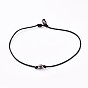 Choker Necklaces, with Natural Cultured Freshwater Pearl Beads and Nylon Thread