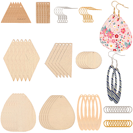 Набор для изготовления украшений своими руками, в том числе деревянные подвески, латунные кольца и серьги