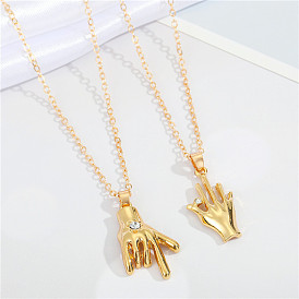 Minimalist Hand Palm Necklace for Women - Fashionable and Edgy Collarbone Chain