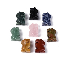 Natural & Synthetic Gemstone Horse Figurine, Feng Shui Energy Stone Gift for Home Office Desktop Decoration