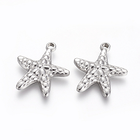 304 Stainless Steel Pendants, Starfish/Sea Stars