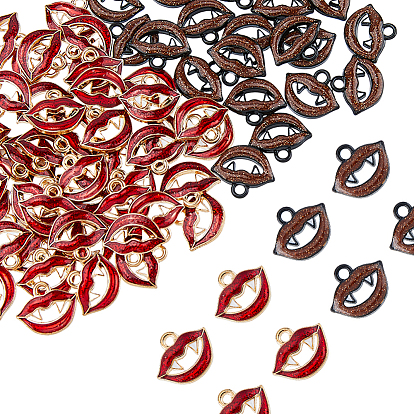 100 шт 2 цвета сплава эмаль подвески, очарование губ