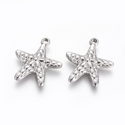 304 Stainless Steel Pendants, Starfish/Sea Stars