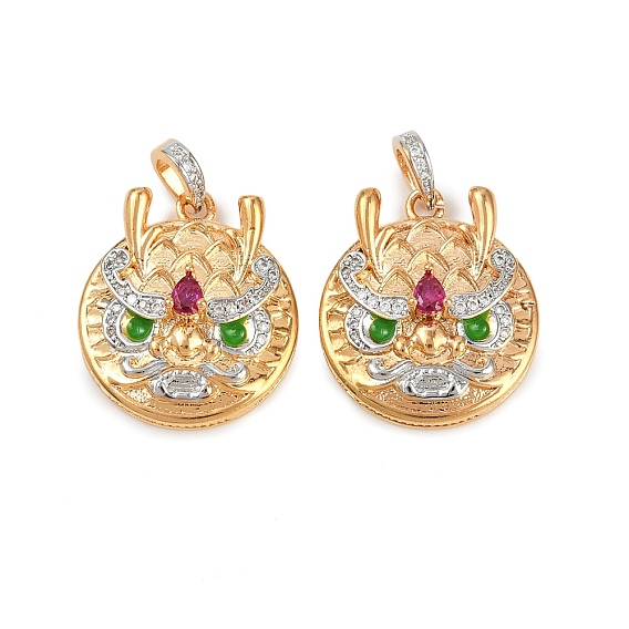 Латунные микро проложить кубического циркония подвески, без кадмия, без никеля и без свинца, прелести дракона