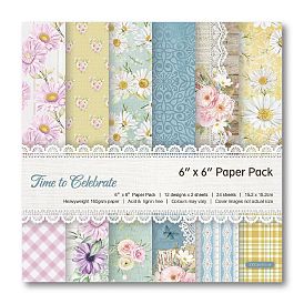 12 Sheets 12 Styles Flower Theme Scrapbooking Paper Pads, Simple Junk Journal Decorative Craft Paper Pad