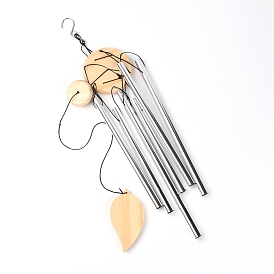 Wood Wind Chime, with Aluminum Tube, Leaf