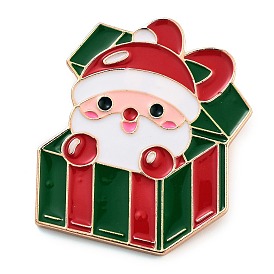 Christmas Theme Alloy Enamel Brooches, for Backpack Clothes, Santa Claus