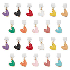 22 шт. 11 цвета цинковый сплав эмаль пылезащитные заглушки, с пылезащитными заглушками из ПВХ, сердце, золотые