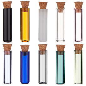 10шт 10 цвета пробка стеклянная бутылка орнамент, стеклянные пустые бутылки желаний, флаконы своими руками для подвесных украшений