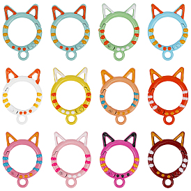 26 шт. застежки с пружинным затвором из сплава, окрашенные распылением, кольцо с кошачьими ушками