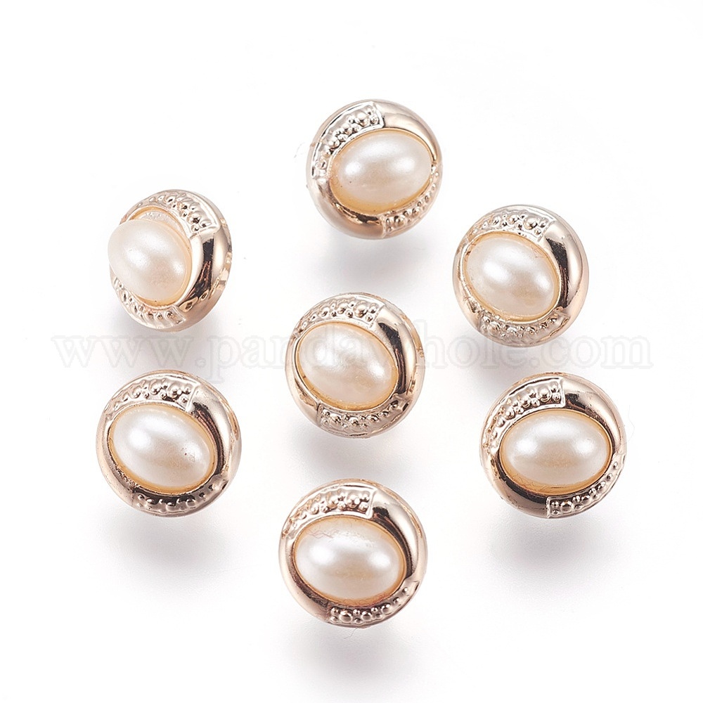 China Factory Plastic Shank Buttons, 1-Hole, Imitation Pearl Buttons